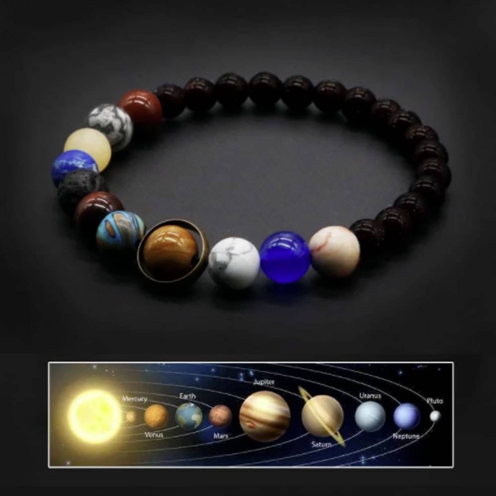 【期間限定DEALポイントバック15%】【普通郵便発送】 ブレスレット 太陽系 パワーストーン 水金地火木土天海冥 数珠 シンプル ジュエリー アクセサリー ス...