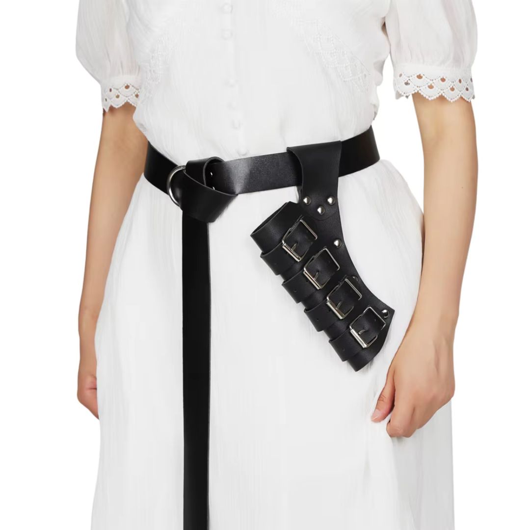 ソードベルト ーVer2ー ブラック 刀剣ホルダー 刀剣 ベルト コスプレ 両肩 戦士 鎧 ハンター 盗賊 狩人 衣装 メンズ レディース ファッション 中世 ...