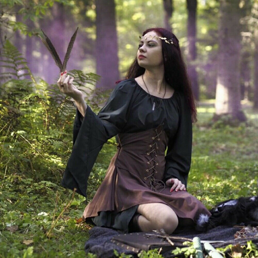 【期間限定DEALポイントバック15%】 コスプレ エルフ グリーンブラウン ワンピース ドレス 韓国ファッション ゴシック ゴスロリ セパレートドレス クラシ...