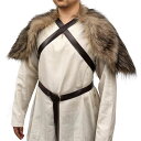 ヴァイキング 毛皮 肩当て 装備 フェイクファー コスプレ 両肩 戦士 鎧 ハンター 盗賊 狩人 衣装 メンズ レディース ファッション 中世 ヴィンテージ 騎士 ナイト 服 ハロウィン ハロウィーン パーティー ゴシック 舞台 結婚式 かっこいい