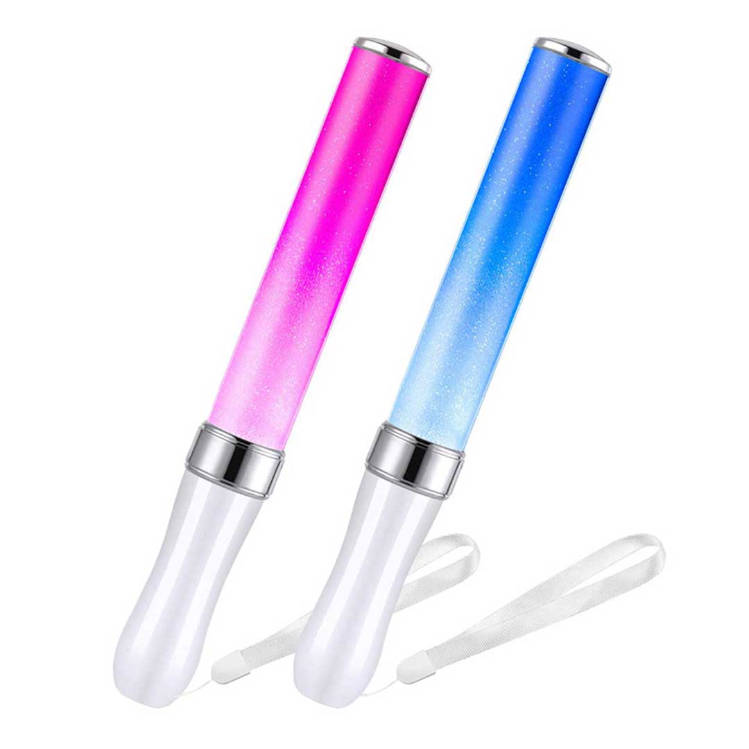 推し活 ライブ用 ペンライト 15色 カラーチェンジ 2本セット 電池式 ストラップ付き カラフル LEDライト イベント ライブ コンサート スポーツ観戦 観...