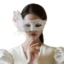 ベネチアンマスク ホワイトフラワー レース付き Venetian Noir ハロウィン 仮面 ヴェネチアン ベネチアン ベネチア 仮装パーティ 仮面舞踏会 ハロ...