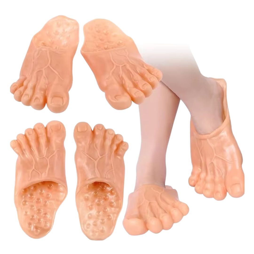 仮装 リアル足スリッパ あしデカくん 2カラー 素足スリッパ 裸足スリッパ 裸足デザイン サンダル スリッパ 履物 面白い お笑い 立体 変装 コスプレ 緑 肌...