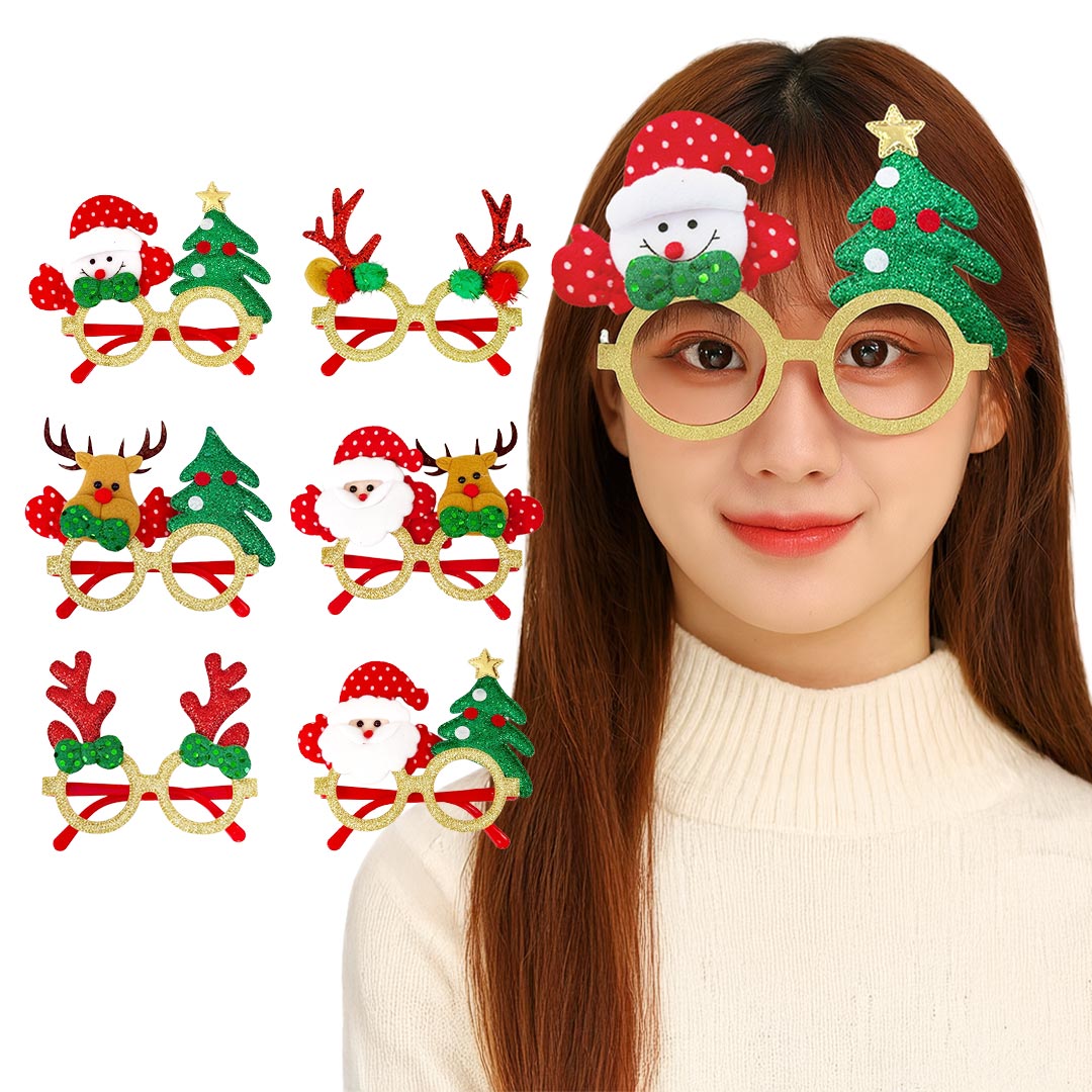 今だけ10%OFF 12/11終了 パーティーメガネ クリスマス 装飾メガネ クリスマス眼鏡 全6種 おもしろ眼鏡 サンタ トナカイ 雪だるま サンタクロース ...