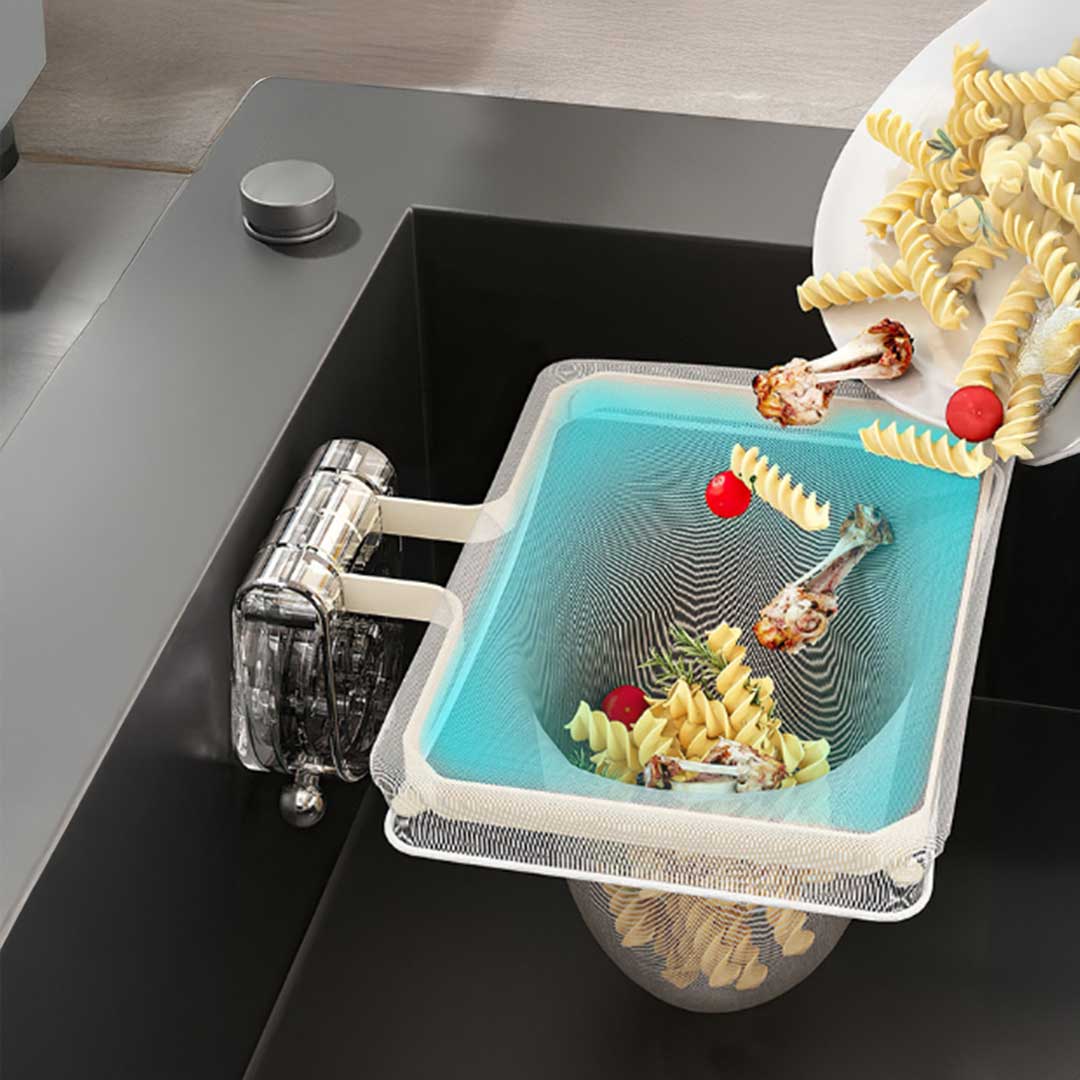 【在庫限り】三角コーナー 浮かせる ゴミ捨て 全2色 水切りネット50枚付き 吸盤 固定 折り畳める 三角コーナーいらず 水切り 衛生的 楽ちん 省スペース ラ...