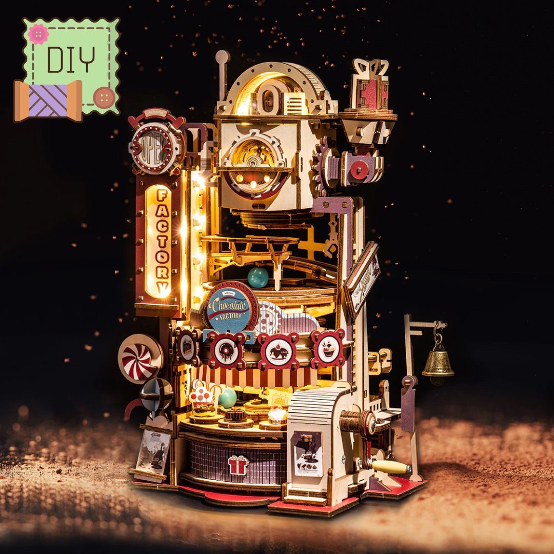 【期間限定DEALポイントバック15%】 【在庫限り】 ミニチュア ドールハウス マーブルチョコレート工場 3Dモデリングキット 立体パズル おもちゃ 子供 ハ...