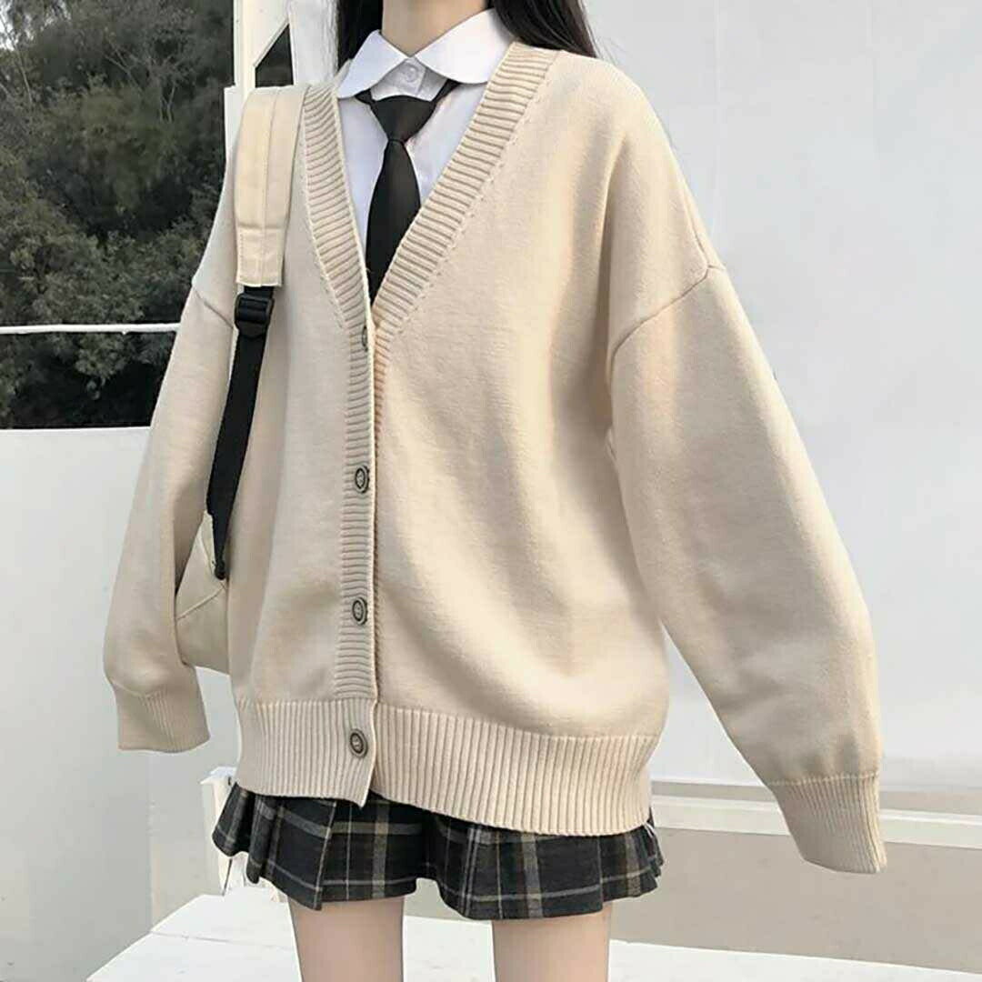 【期間限定DEALポイントバック15％】 スクールニット カーディガン ベージュ 男女兼用 セーター 制服 学生服 高校 中学 通学 ニット スクール 学校 ニット スクール セーター ニットセーター 入学 通学 中学生 高校生 大学生 普段使い 私服 お洒落 モードのサムネイル