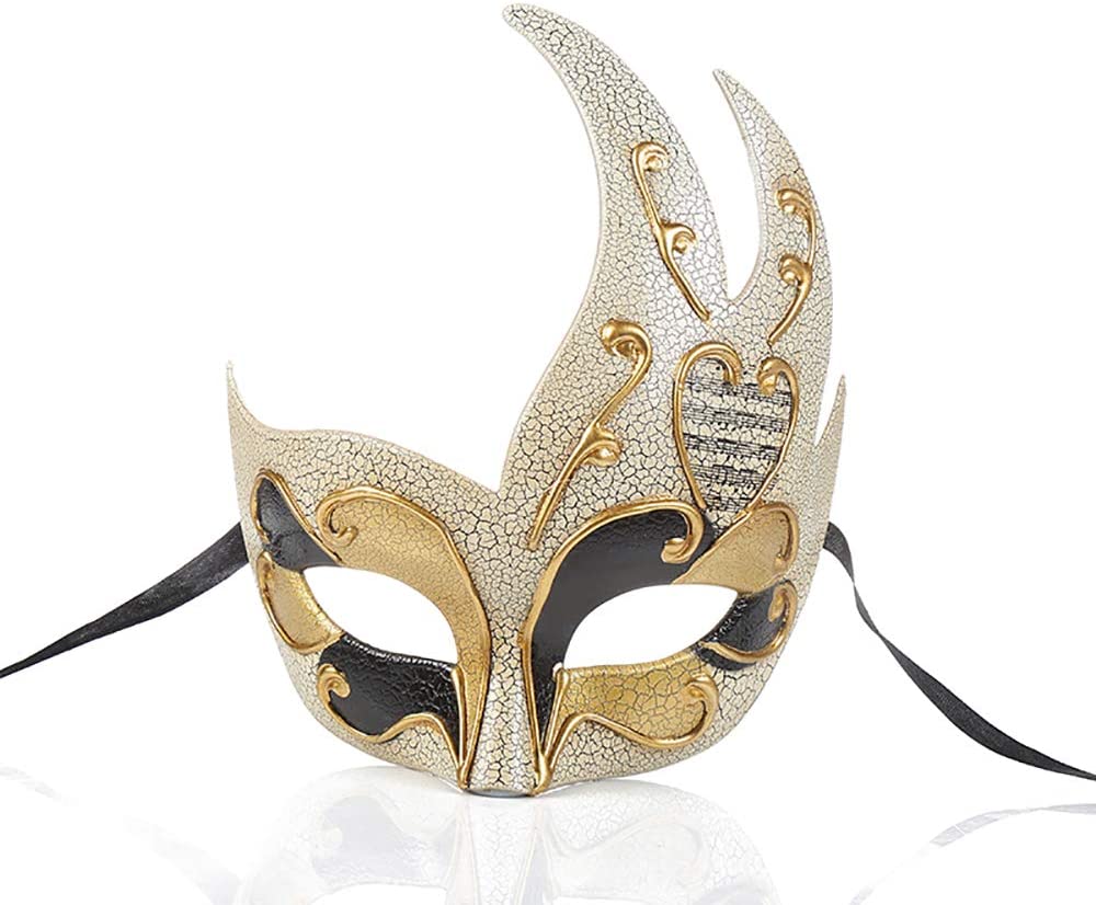 【期間限定DEALポイントバック15%】 左羽根 ピエロ ブラック ベネチアン ハロウィン 仮面 ベネチアンマスクお面 仮装コスプレ 変装 クリスマス cosp...