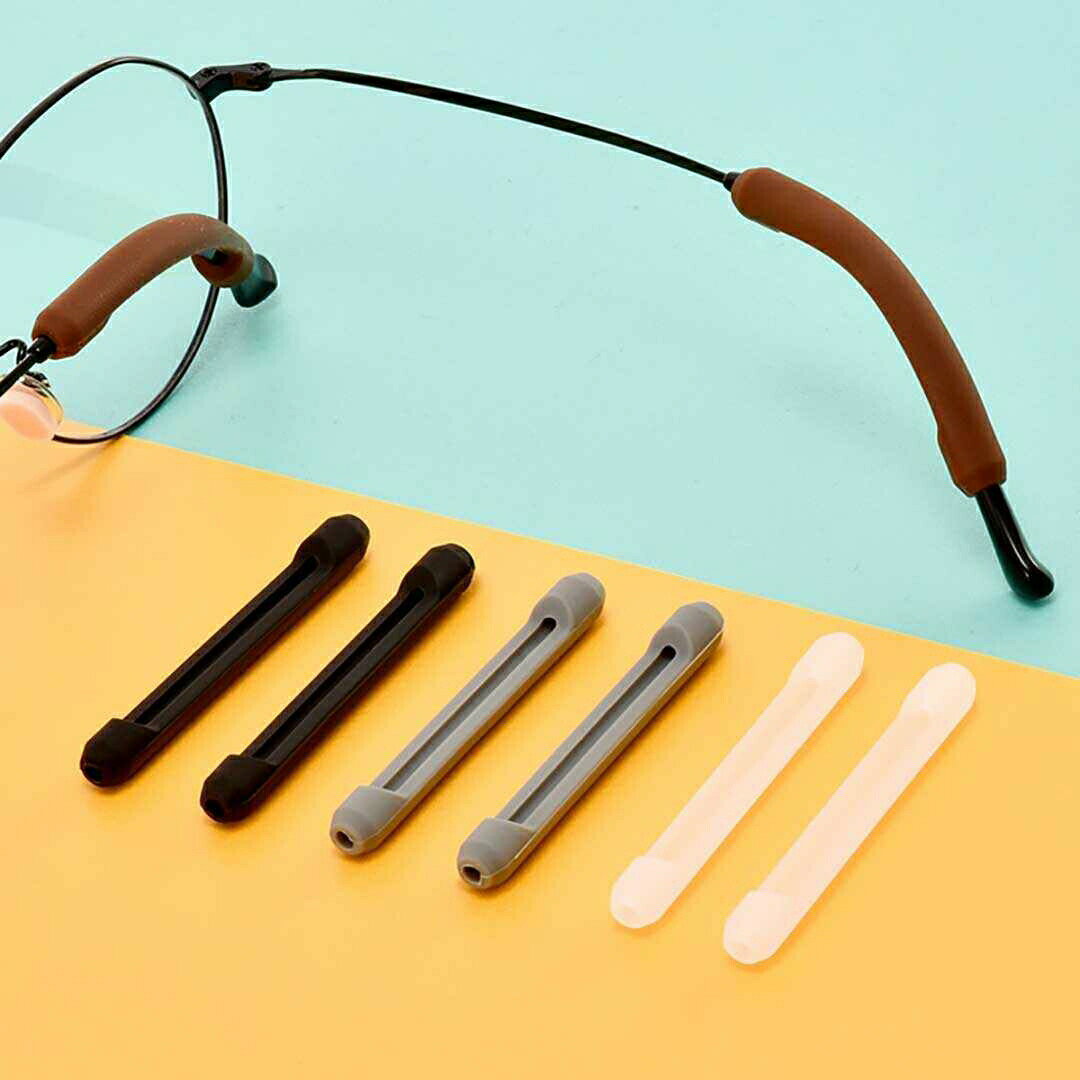 futurshopの【普通郵便発送】【DEALポイントバック15％】 メガネストッパー ストレート 3ペアセット ブラックorホワイトorブラウンorグレー メガネロック 眼鏡 クッション ずり落ち防止 耳が痛くならない メガネ ストッパー 滑り止め ズレ防止 耳 クッション ずり落ち｜アングル2