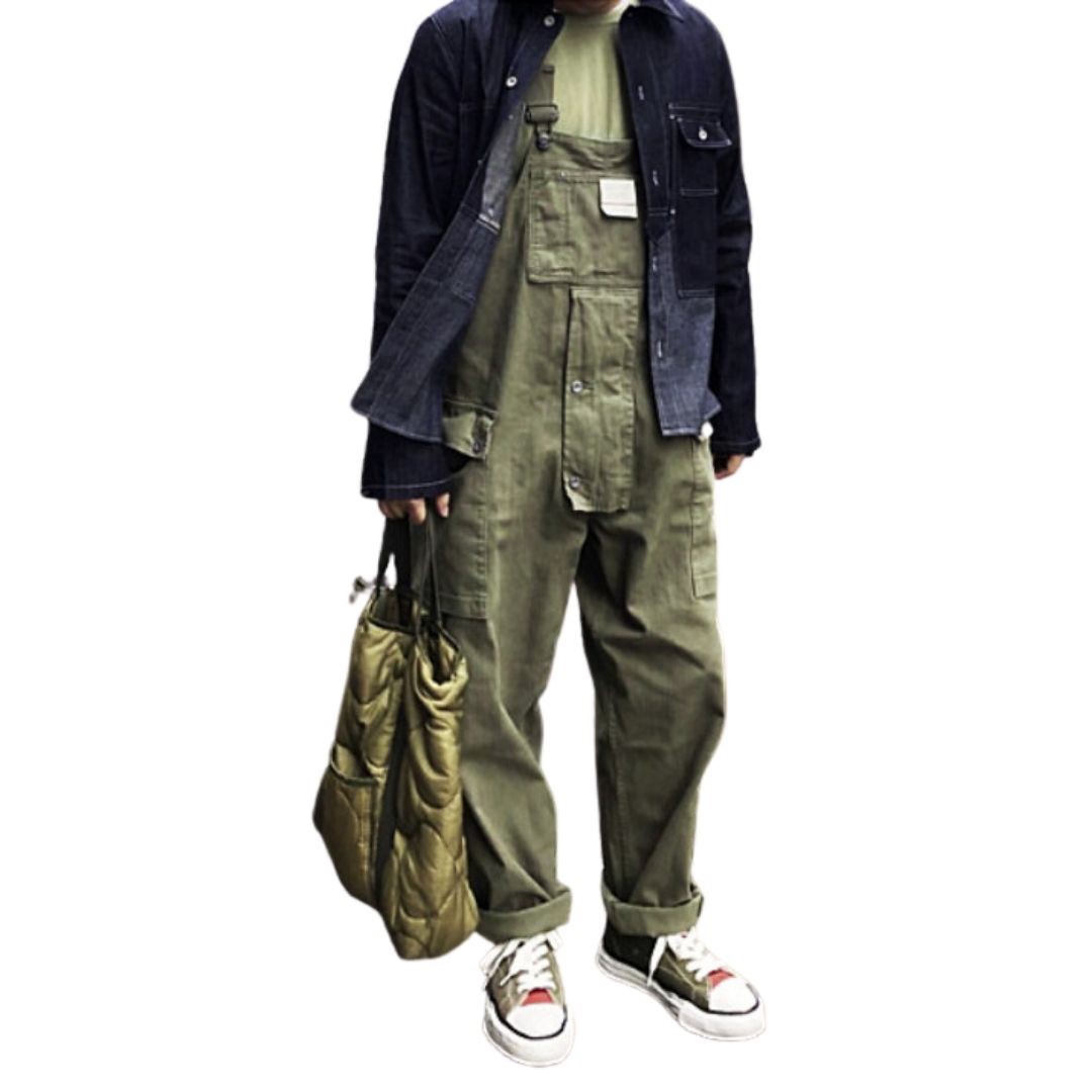 【在庫限り】【期間限定DEALポイントバック15%】 パンツ オーバーオール オールインワン サロペット カーキ 韓国ファッション つなぎ ミリタリー アウトドア ストリート メンズ レディース 男女兼用 作業用 工場 ワークウェア サバゲー ファッション ツナギ 仕事 仕事着