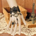 【期間限定DEALポイントバック15%】【普通郵便発送】 アクセサリー 黒薔薇 ブレスレット リング レース 北欧 ナチュラル シンプル アジアン エスニック感...