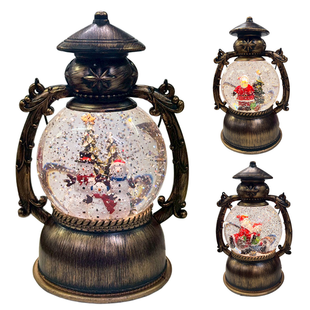 【予約商品】クリスマス オルゴール スノードーム ライト ーVer2ー 全3種 ランタン風 USB対応 乾電池対応 ランタン 装飾 イルミネーション オーナメン...