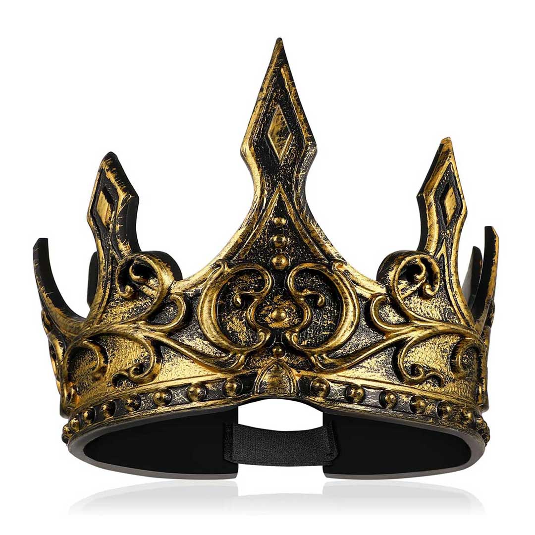 【予約商品】コスプレ 王様の冠 ヘッドバンド ゴールドカラー 金の冠 ヴィンテージ風 柔らかい ゴールド 王様 王冠 冠 KING king キング 王子 王子...