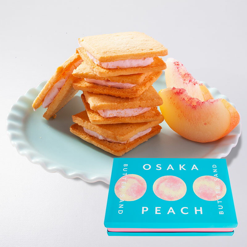 OSAKA PEACH バターサンドクッキー 12個入｜【1週間以内に発送】 桃 ピーチ 焼き菓子 サンドクッキー ..