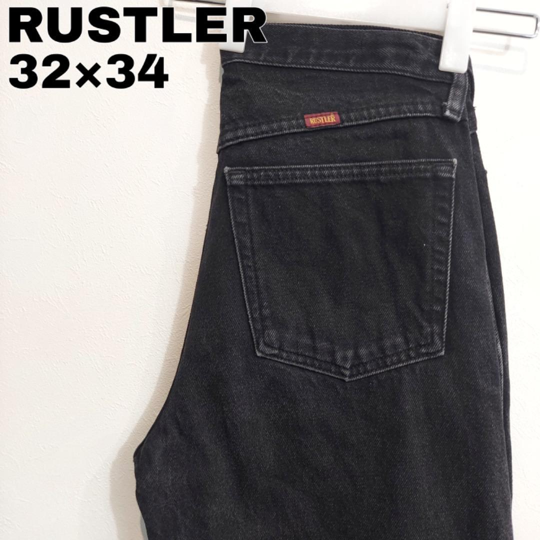 【中古】Rustler ラスラー W32 ブラックデニム ボトム 古着 黒 13205 ユーズド USED 中古 レトロ メンズ レディース 一点物 アメカジ 古着