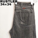 【中古】Rustler ラスラー W34 ブラックデニム ボトム 古着 黒 13137 ユーズド USED 中古 レトロ メンズ レディース 一点物 アメカジ(4)