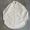 【中古】ラルフローレン 無地 シャツ 古着 ヤーマス ポニー刺繍 白 XL 13823 ユーズド USED 中古 レトロ メンズ レディース 一点物 アメカジ ...