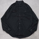 【中古】トミーヒルフィガー 無地 シャツ ポケット ブラック 古着 L 黒 14148 ユーズド USED 中古 レトロ メンズ レディース 一点物 アメカジ ...
