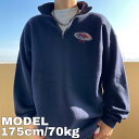【中古】ハードロックカフェ ハーフジップ スウェット キーウェスト L 紺 赤 青 白 ユーズド USED 中古 レトロ メンズ レディース 一点物 アメカジ 古着