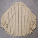 【中古】エルエルビーン ストライプシャツ 古着 90s L 長袖 黄 青 14808 ユーズド USED 中古 レトロ メンズ レディース 一点物 アメカジ 古...