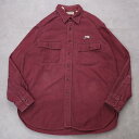 【中古】エルエルビーン 無地シャツ 古着 USA製 90s 刺繍 L 赤 14803 ユーズド USED 中古 レトロ メンズ レディース 一点物 アメカジ 古...