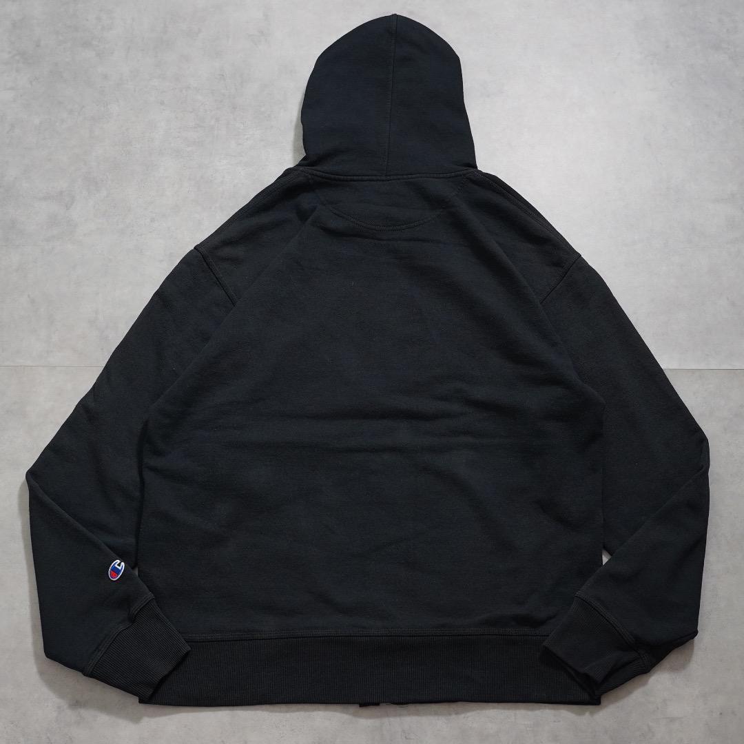 【中古】Champion チャンピオン ジップ パーカー 目あり 2XL 黒 16410 ユーズド USED 中古 レトロ メンズ レディース 一点物 アメカジ 古着