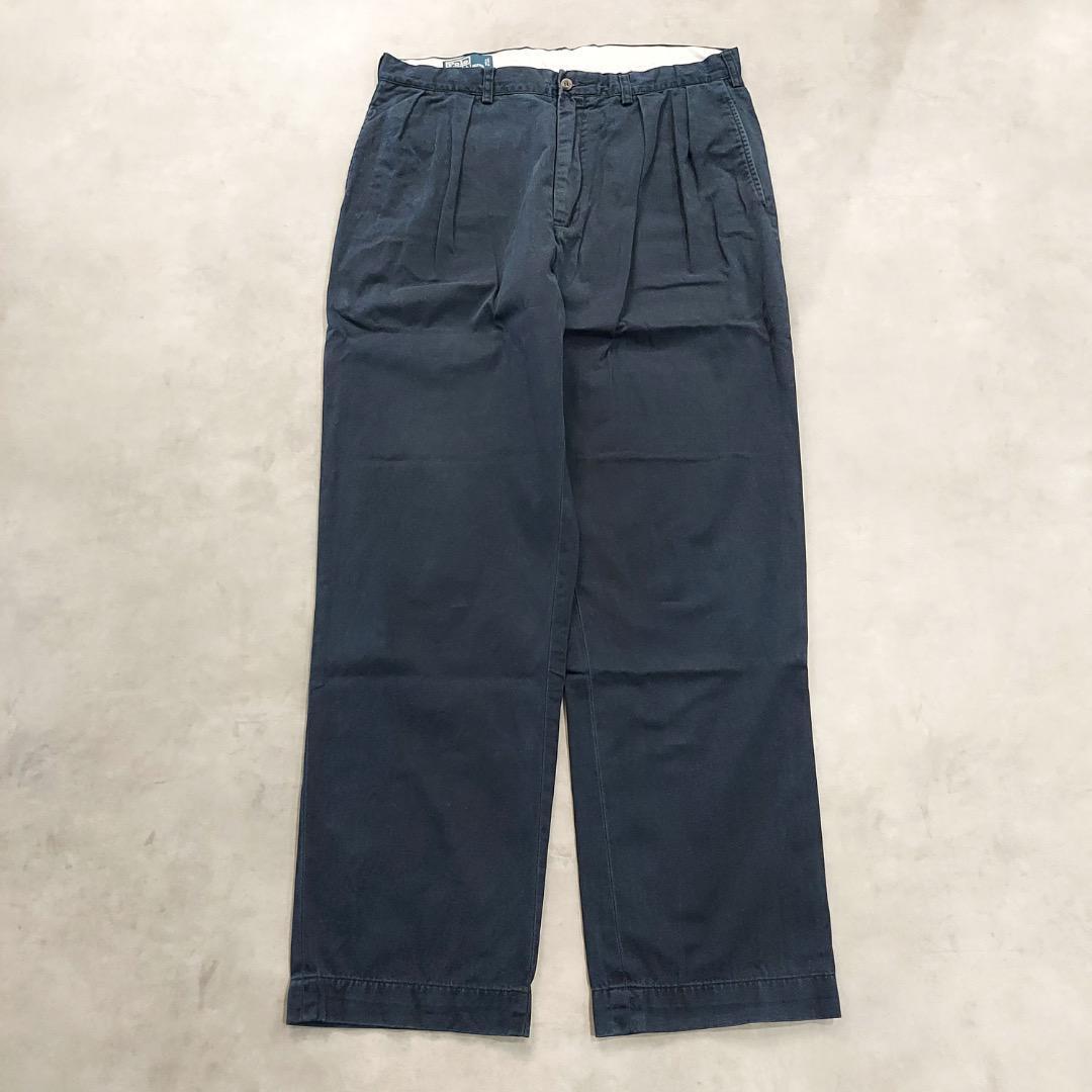 【中古】ポロバイラルフローレン W36 ポロチノ チノパン アンドリュー 紺 16661 ユーズド USED 中古 レトロ メンズ レディース 一点物 アメカジ 古着