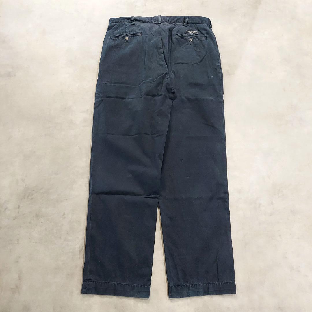 【中古】ポロバイラルフローレン W36 ポロチノ チノパン アンドリュー 紺 16661 ユーズド USED 中古 レトロ メンズ レディース 一点物 アメカジ 古着