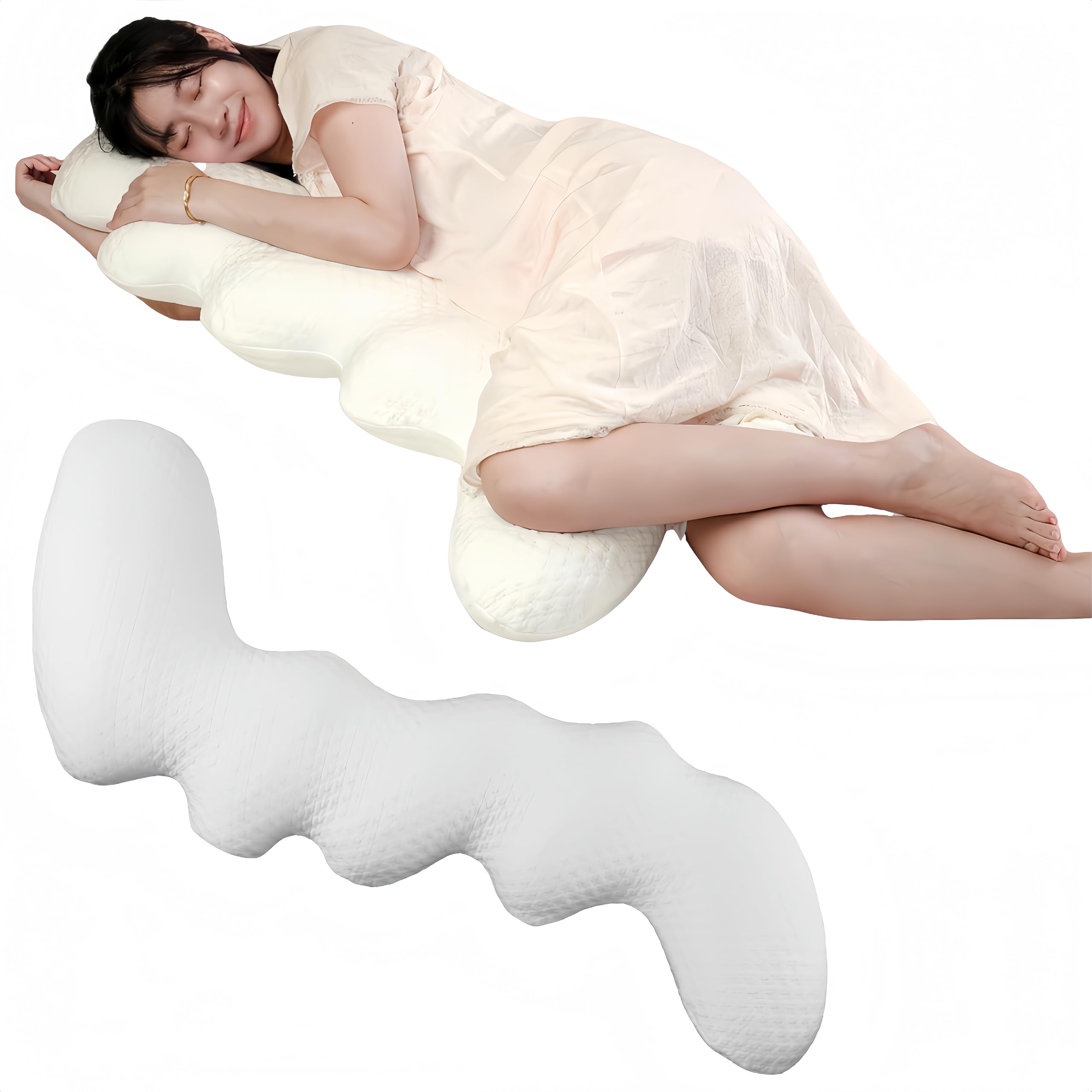 ZAVEN 抱き枕 【IGR認証 人間工学デザイン】 ボディピロー 妊婦・授乳期も使える 大きめ だきまくら 通気性 洗えるカバー 男女兼用 お昼寝・リラックス ギフト お祝い 110×45(28)cm(3)