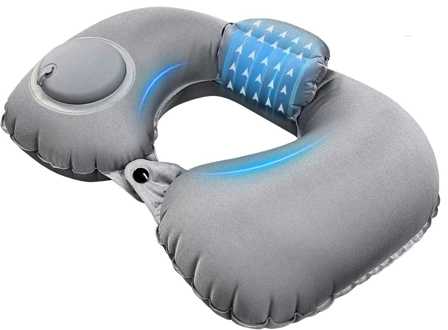 ネックピロー ANNA SHOP ポンプ式 U型まくら ダブルバルブ 携帯枕 【ヘッドレスト付き】首枕 エアーピ..