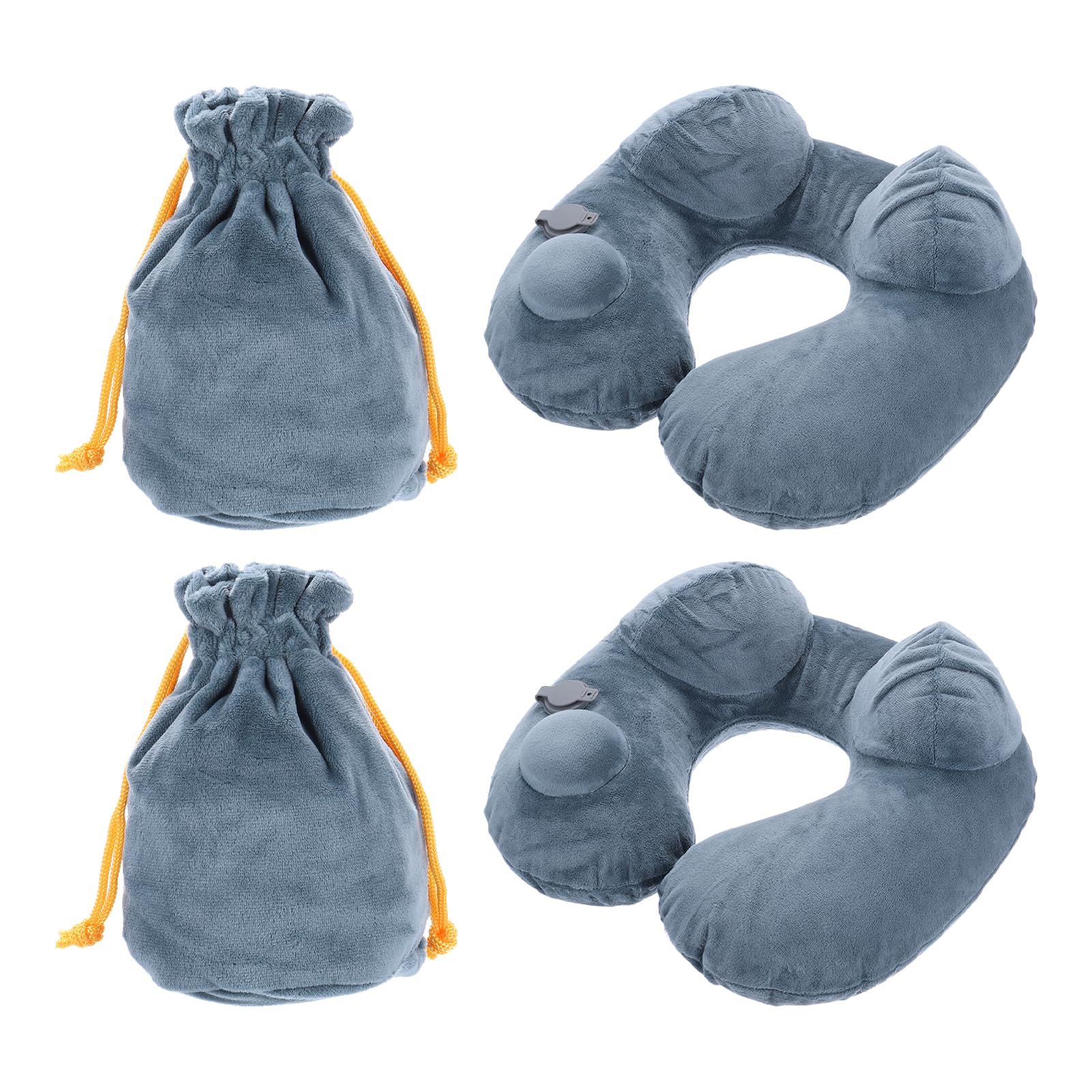 PATIKIL 自動インフ レータブル枕 2個 ソフトフラッシュトラベルネックピロー 睡眠用シワ防止枕 ヘッド..