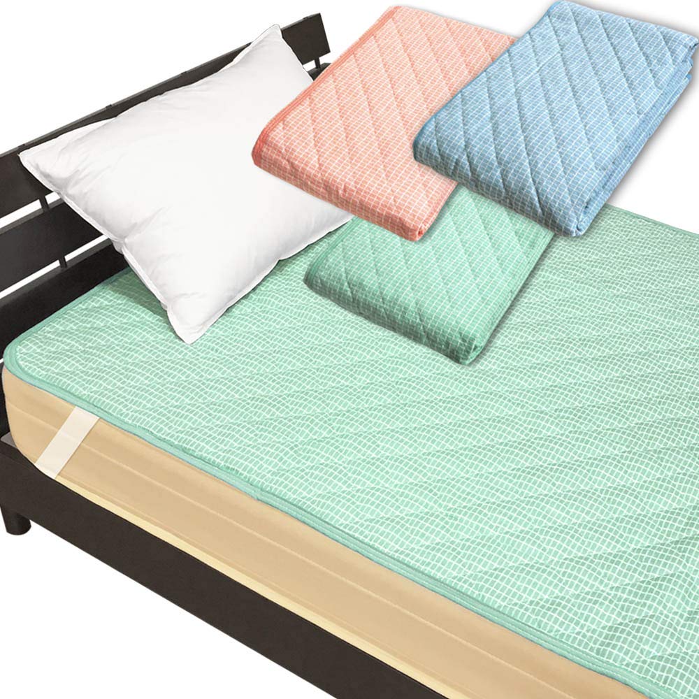 敷きパッド シングル 100×205cm 綿100％ 先染め 綿しじら 洗える 凹凸が爽やか (ミント（グリーン系）)