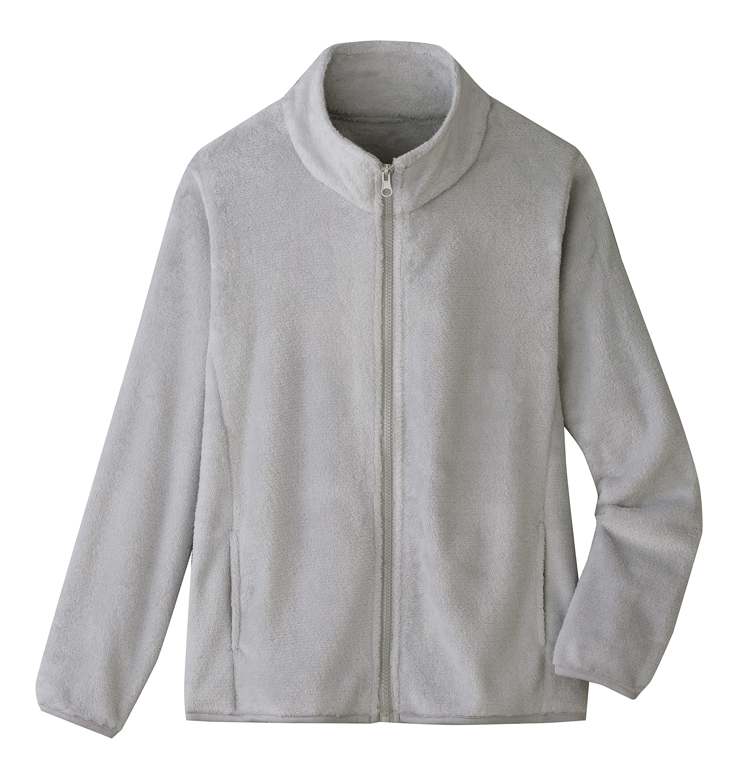 暖か毛布のジップジャケット グレー LL