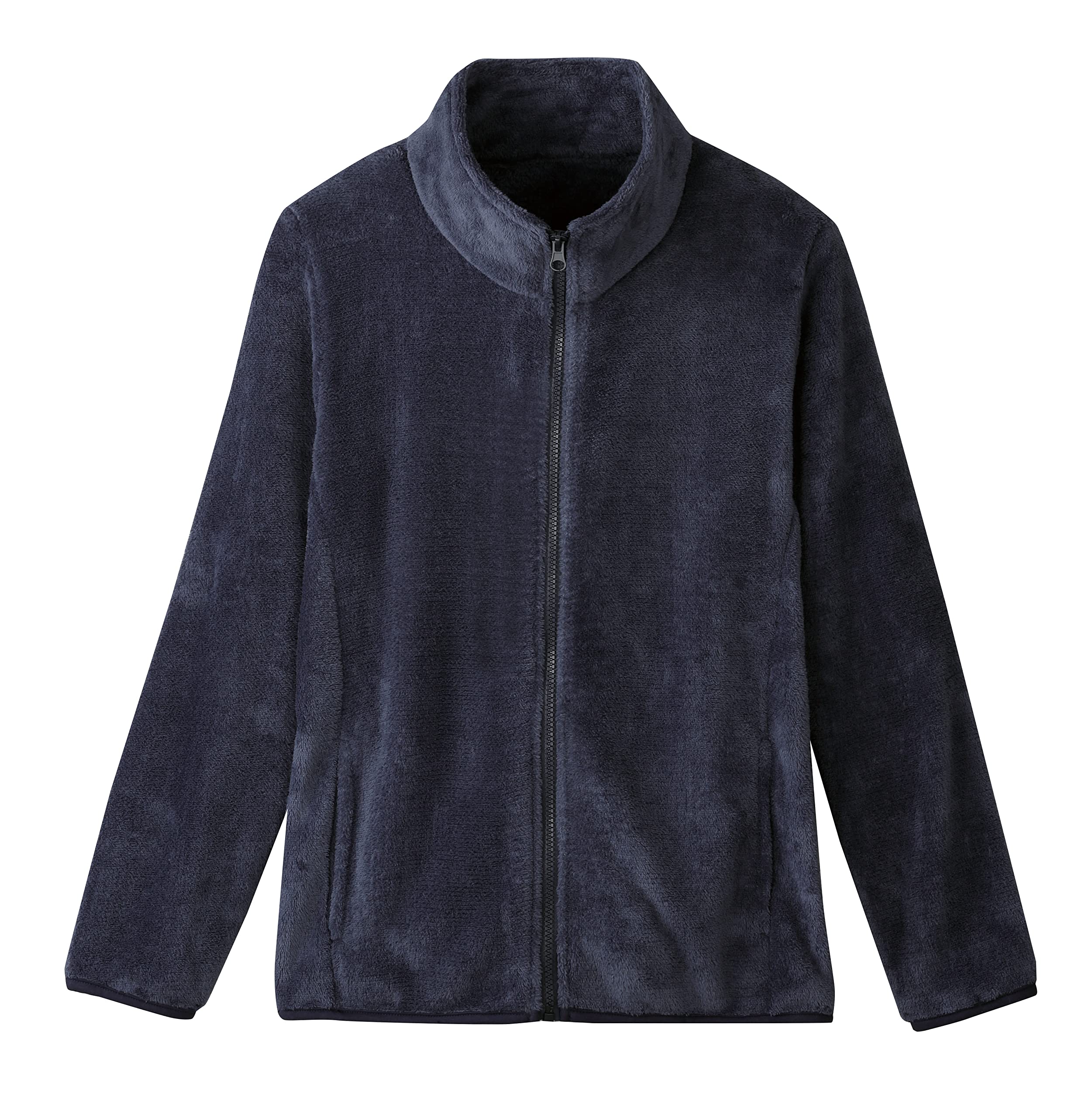 暖か毛布のジップジャケット ネイビー L