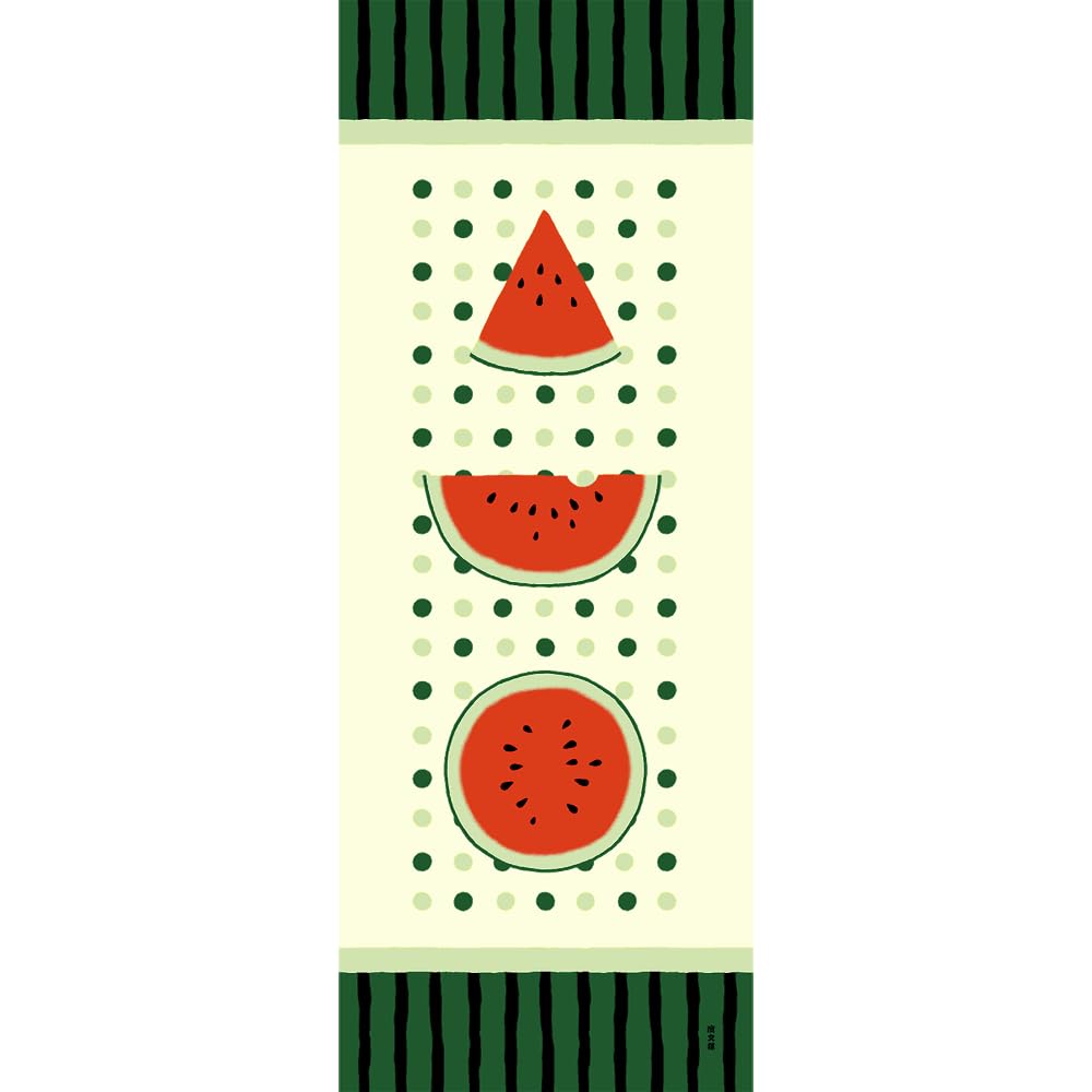 濱文様 絵てぬぐい スイカ飾り