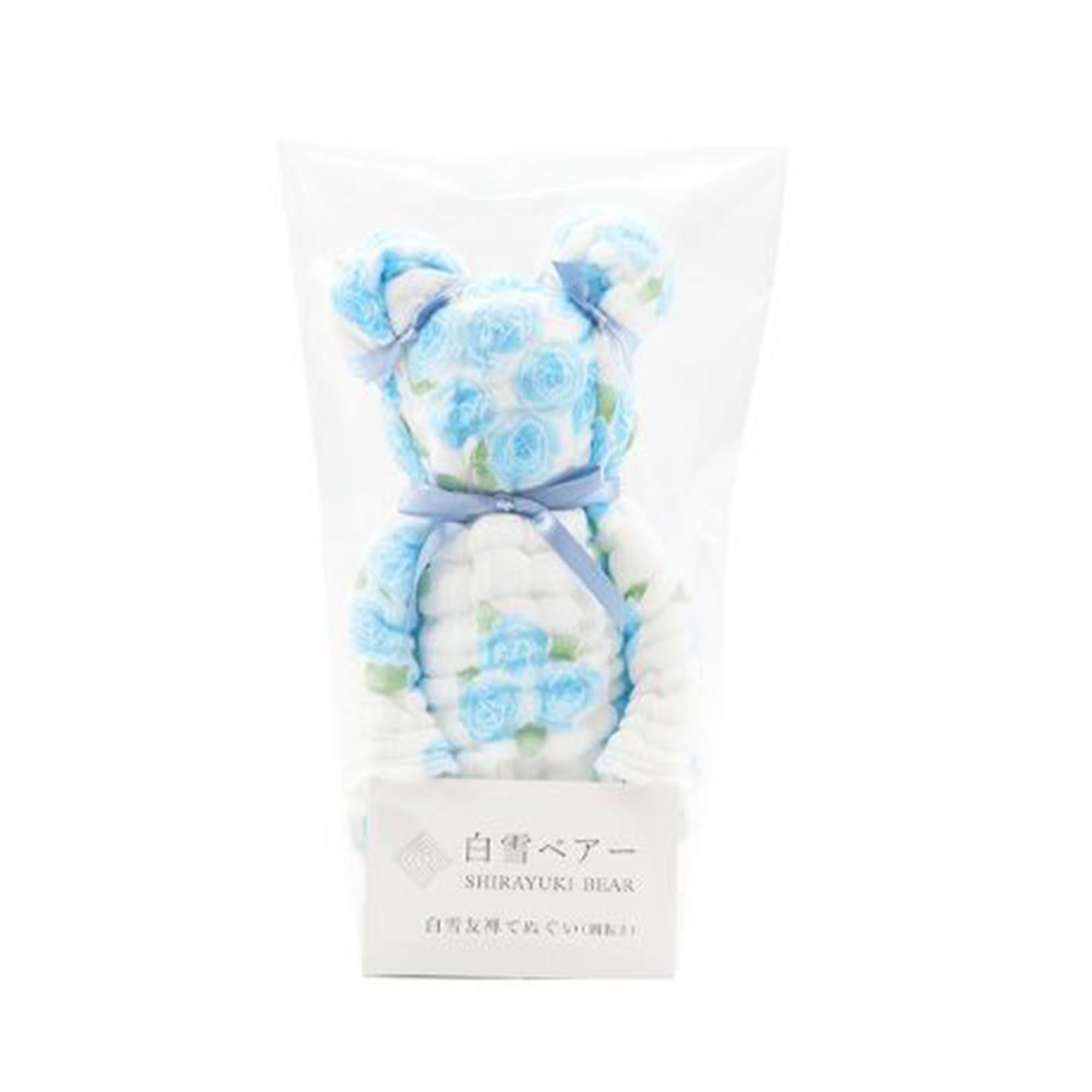 白雪ベアー(てぬぐい) 薔薇 ブルー(3)