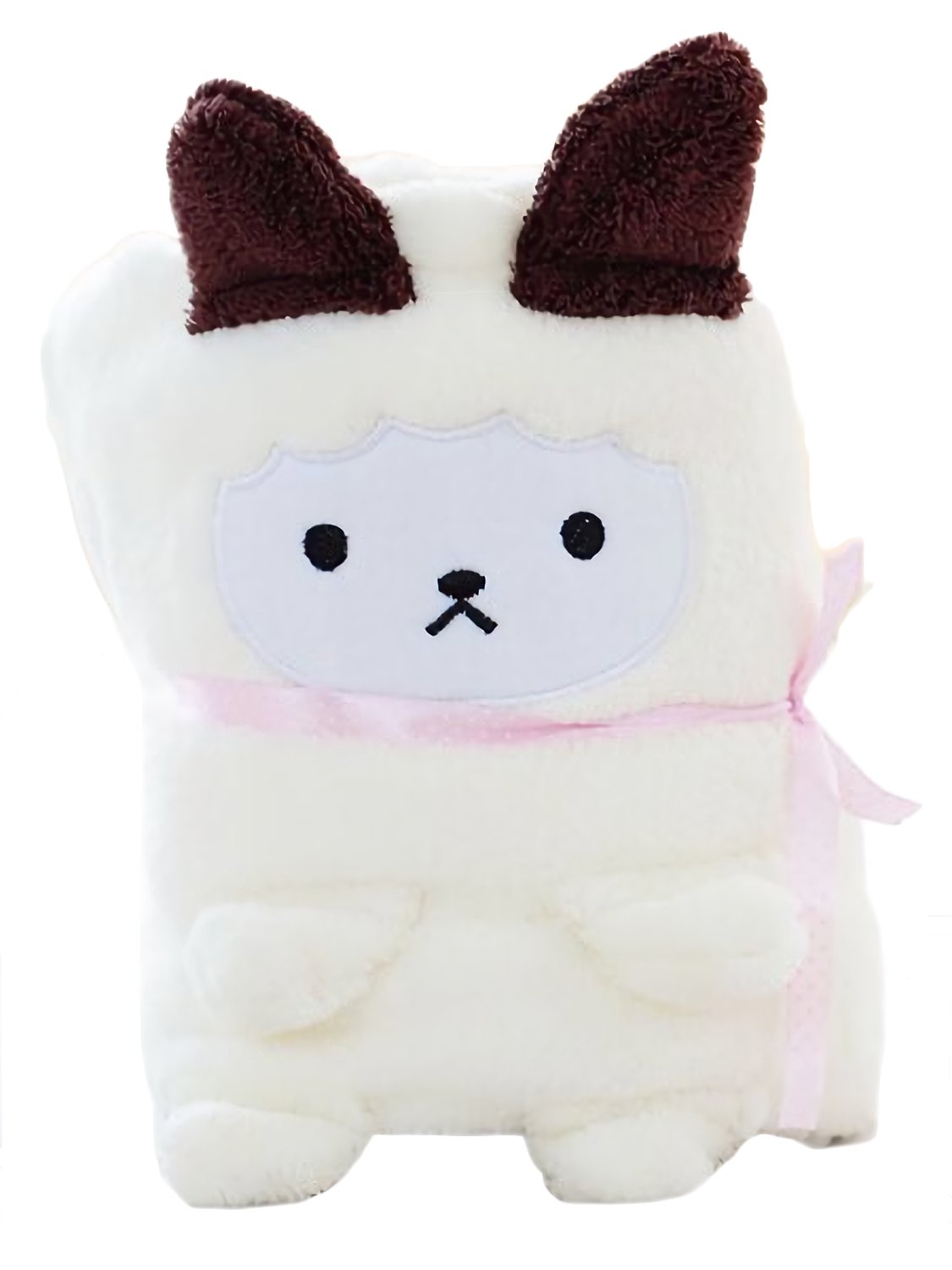 Azrte(アズルテ) ブランケット アニマル フリース ふわもこ かわいい ひざ掛け 寒さ対策 ぬいぐるみ 25 ひつじ