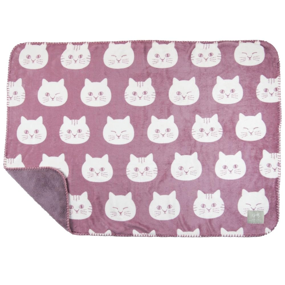 ダイカイ にゃふにゃふアンミーナ ひざかけ かわいい 北欧 ナチュラル ブランケット フリース 軽量 あったか 冬用 ギフト フェイス柄 W100×H70cm ...