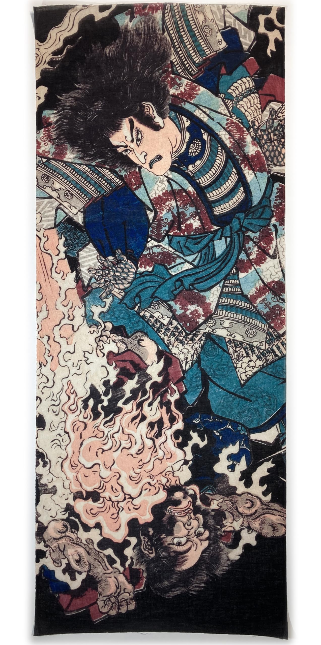 古今東西 浮世絵 手ぬぐい 歌川国芳 布引の滝悪源太打難波