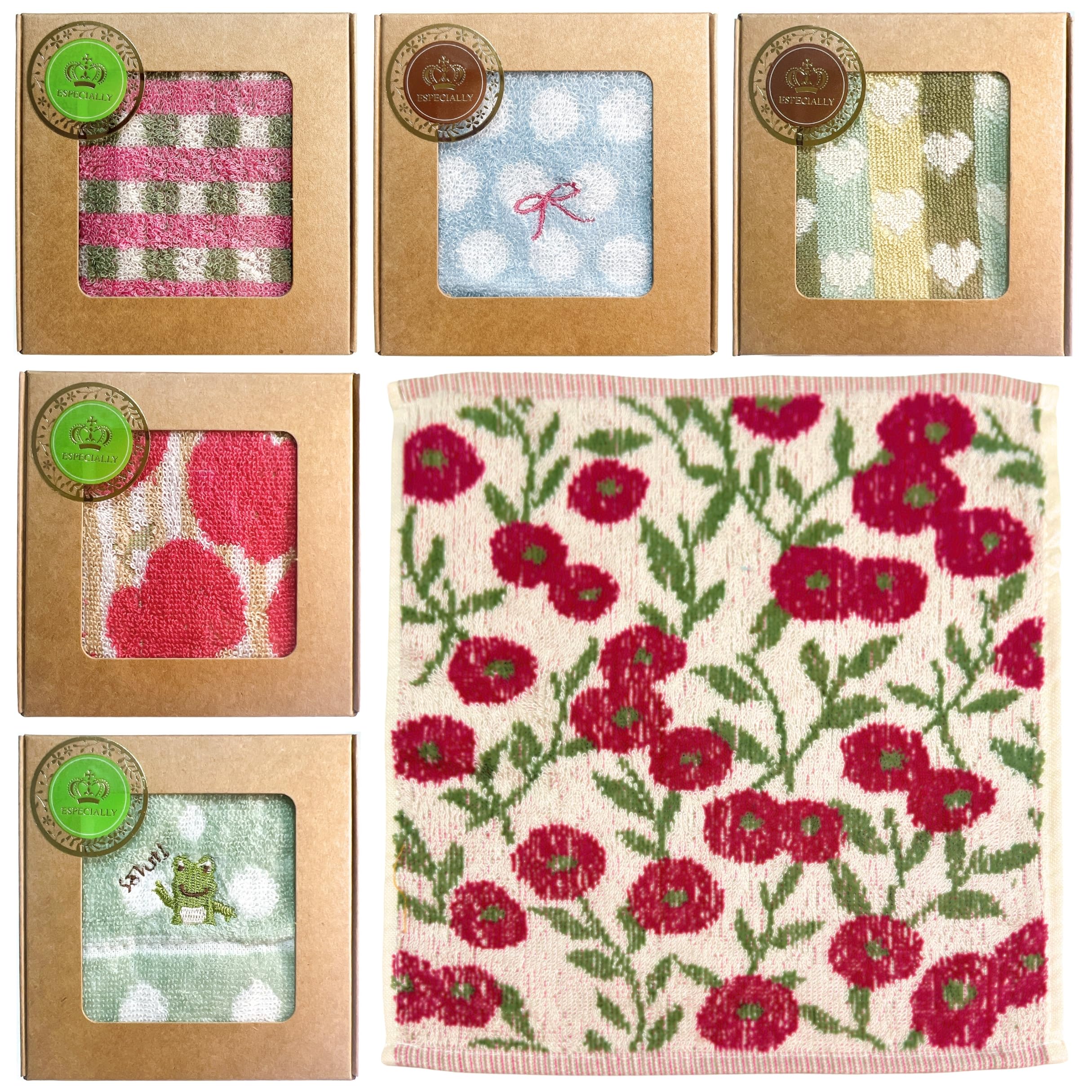 ギフト タオルハンカチ 25x25cm プチギフト プレゼント 個包装 ラッピング済 綿100% 退職 MSW2388アソートパック6枚(25)