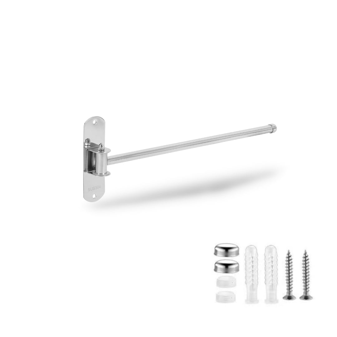 レジプロb スイングアーム式 タオルハンガー SUS304 ステンレス製 壁掛け ネジ付き シルバー (1本タイプ)