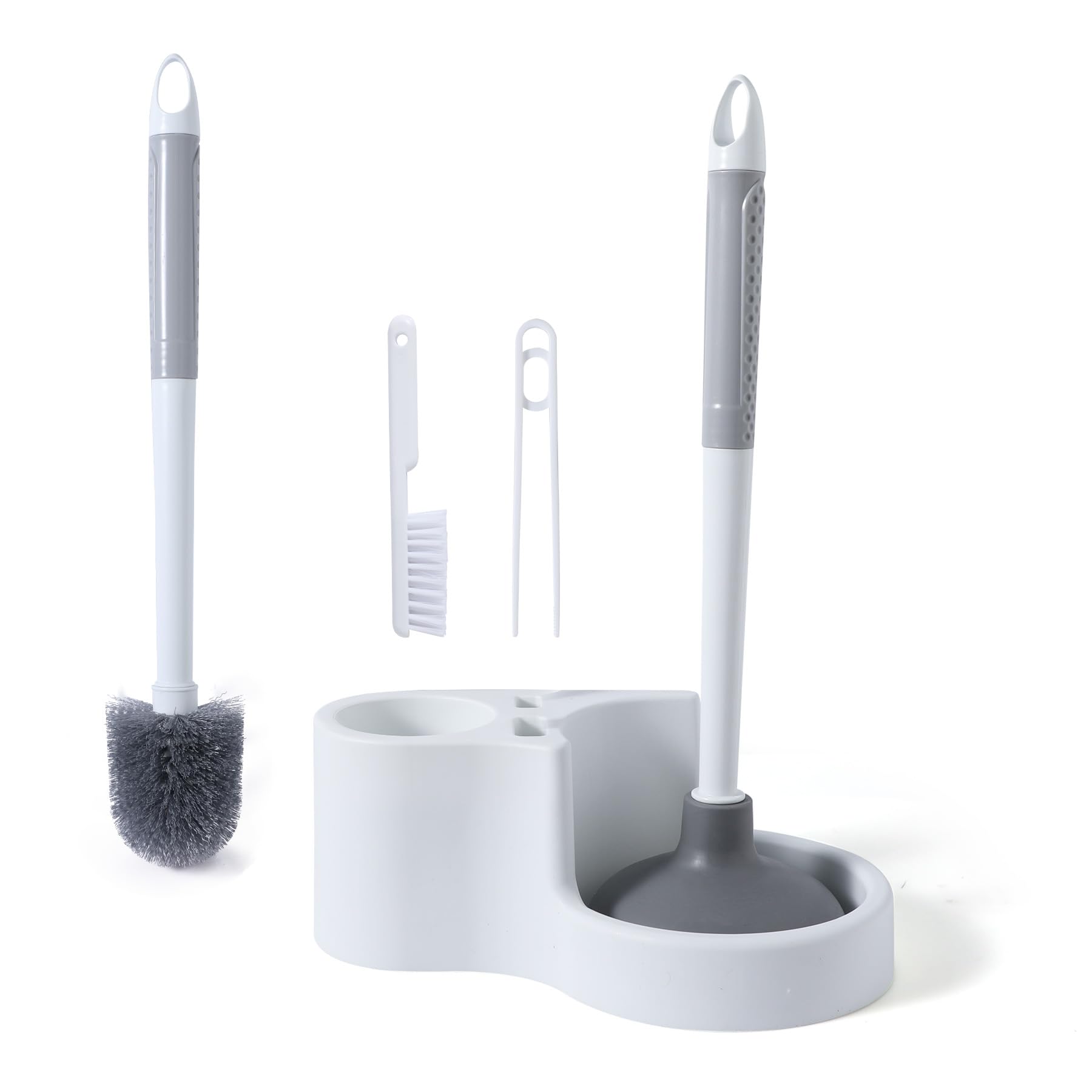 Eyliden トイレブラシ 4in1 トイレ掃除 トイレ つまり取り ラバーカップ 洋式・和式兼用 ホルダー付き 360°タイプ 水はね防止 傷つけない トイレ掃除用品 便器掃除 速乾通気 省スペース 床置き