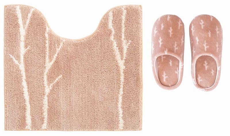 普通サイズ トイレマット スリッパ 2点 セット ピンク オカ マトカ 北欧 おしゃれ 洗浄 普通 兼用 ドレ..