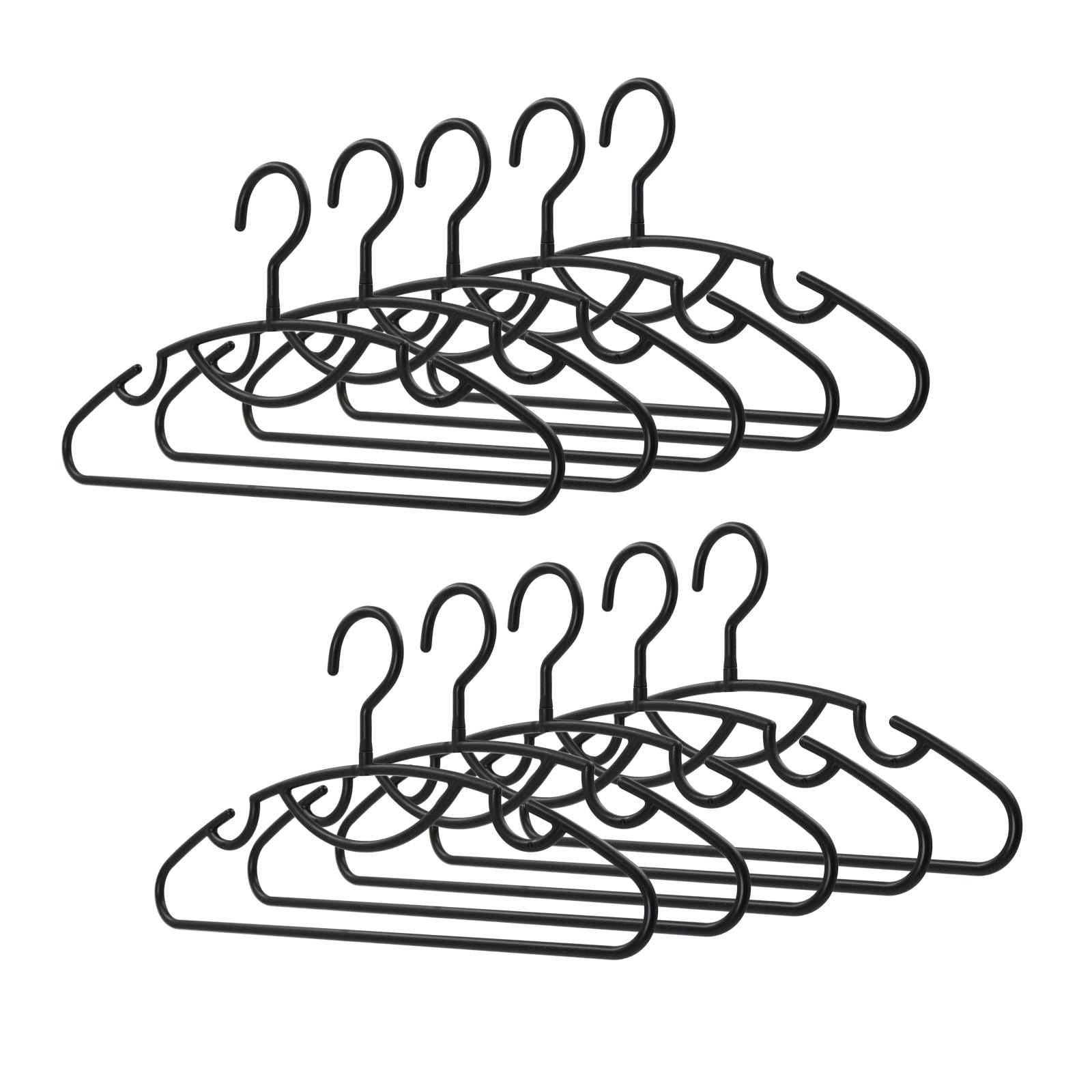 シンコハンガー(Shinkohanger) リバース セットスリムハンガー 5本組×2セット ブラック 日本製 ラック ズボン 洗濯 タオル スラックス バスタオル ネクタイ 頑丈 かたくずれ防止 物干し スカー