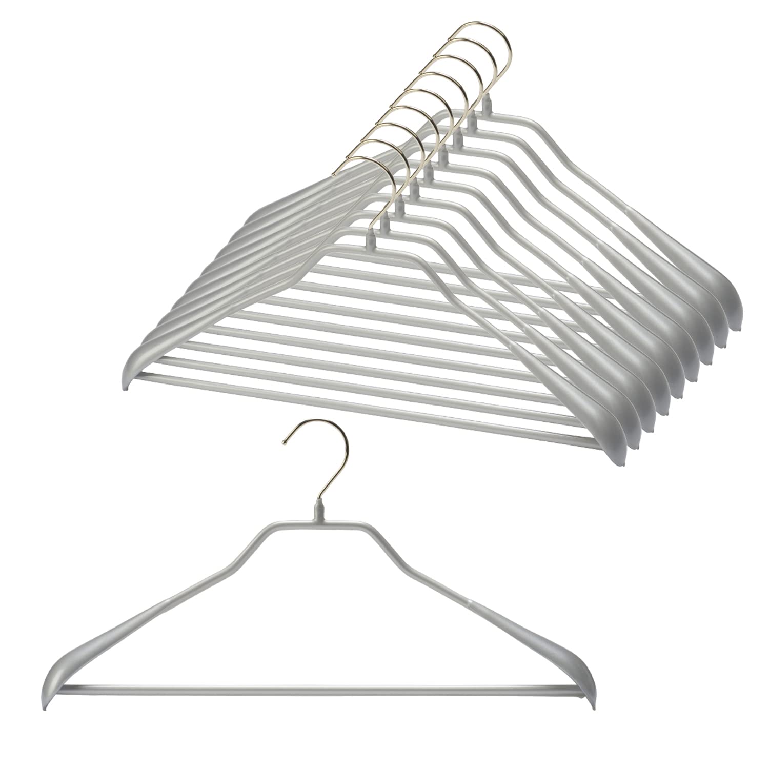 マワ ドイツのすべらない ハンガー ボディフォーム バー付 42LS 10本組 シルバー 10年