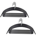 Cozyone ハンガー すべらない かたくずれ防止 20本組 洗濯物干し スリム ジャケット 収納 頑丈 衣類が滑り落ちない 型崩れ防止 乾湿両用(ブラック ...