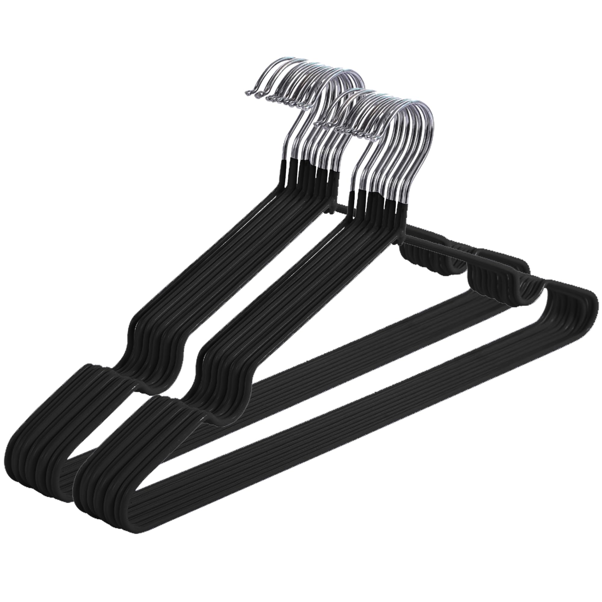 HOSUR ハンガー 滑らない 20本組 かたくずれ防止 スリム 軽量 すべらないハンガー PVC特殊ラバー加工 おしゃれ 滑らない 滑り落ちない 乾湿両用 男...