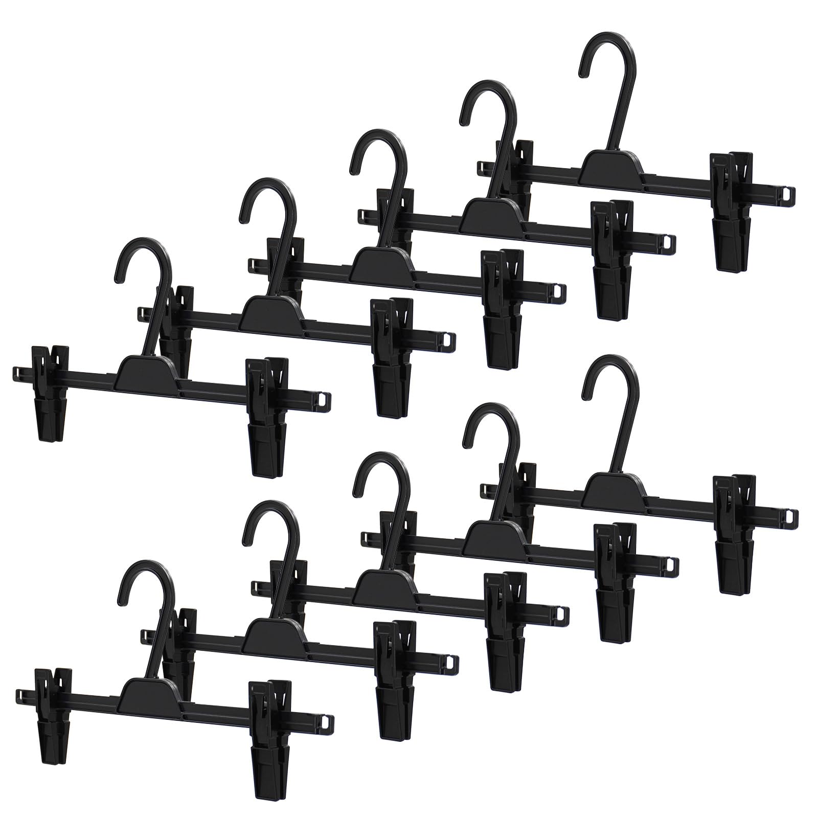 シンコハンガー(Shinkohanger) リバース クリップハンガー 5本組×2個セット ブラック 日本製 ラック ズボン ピンチ 洗濯 タオル スラックス バスタオル ネクタイ 頑丈 かたくずれ防止 物干し ス