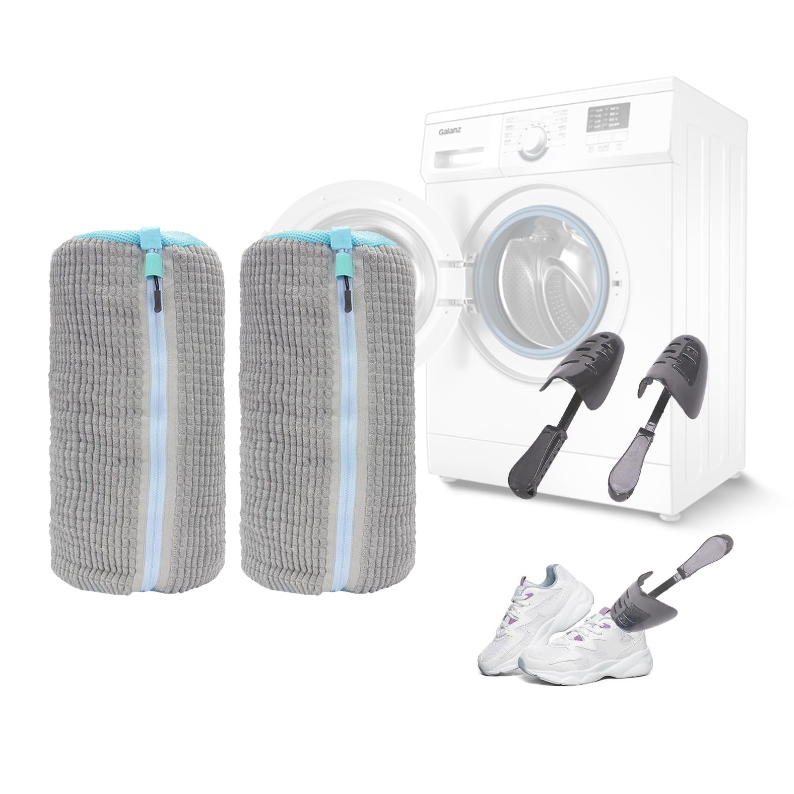 Raisme 靴 洗濯ネット 2枚セット 靴型付き - シューズ用 靴洗いネット 洗濯機対応 形状保持機能 上履き・スニーカー保護 家庭用・旅行用に最適 (主婦、学生、ビジネスパーソン向け)(3)