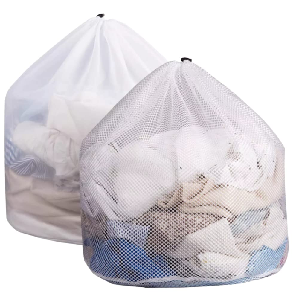 ハオハナ 洗濯ネット 布団 毛布 大物洗濯 ネット 2個セット ドラム式対応 特大 円筒型 メッシュ コインランドリー 巾着型